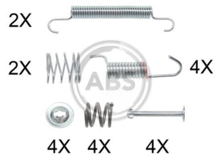 Монтажний к-кт гальмівних колодок A.B.S. 0899Q (фото 1)