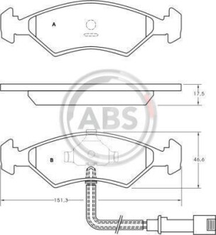 Гальмівні колодки дискові (1 к-т) A.B.S. 36485