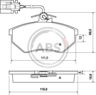 Гальмівні колодки дискові (1 к-т) A.B.S. 36811 (фото 1)