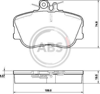 Тормозные колодки перед. C180-280 W202 93-00 (Lucas) A.B.S. 36838