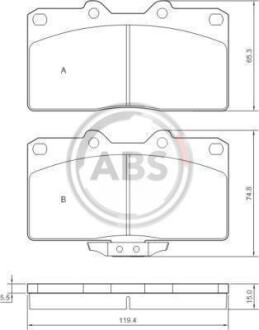 Гальмівні колодки дискові (1 к-т) A.B.S. 36839 (фото 1)