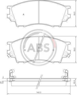 Гальмівні колодки дискові (1 к-т) A.B.S. 36929 (фото 1)