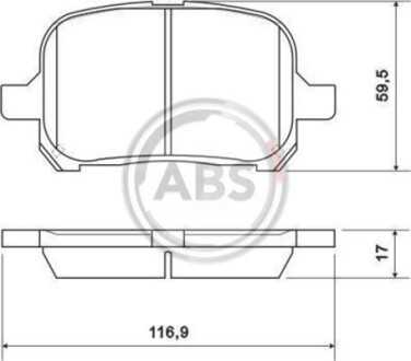 Колодки гальмівні перед. Avalon/Camry/ES/Mark/RX (96-06) A.B.S. 37033 (фото 1)