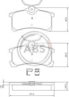 Гальмівні колодки задн. Avensis/Corolla 97-03 1.4-2.0 A.B.S. 37270 (фото 1)