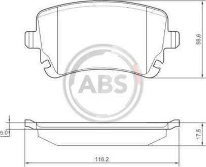 Тормозные колодки зад. T5 03- (TRW) A.B.S. 37366