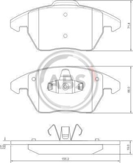 Тормозные колодки перед. Citroen C4/Peugeot 207/208/307/308/Jetta IV 07- A.B.S. 37429