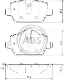 Тормозные колодки зад. BMW 3(E90)/1(E81) 04-13 (TRW) A.B.S. 37435 (фото 1)