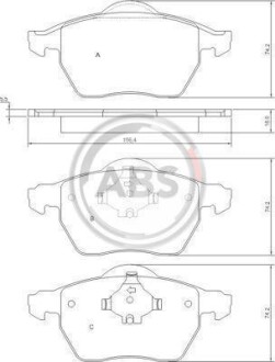 Гальмівні колодки дискові (1 к-т) A.B.S. 37514 (фото 1)