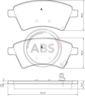 Гальмівні колодки перед Suzuki SX4 04> A.B.S. 37532 (фото 1)