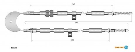 Трос ручного гальма ADRIAUTO 13.0258 (фото 1)