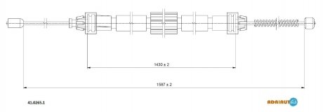 RENAULT Трос ручного тормоза прав. 1587/1430 Clio III 05- ADRIAUTO 41.0265.1 (фото 1)