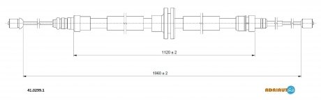 Трос ручного тормоза RENAULT Grand Sceniс III (лев./прав.) ADRIAUTO 41.0299.1 (фото 1)