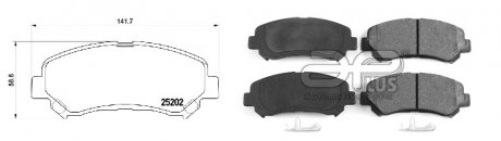 Колодка тормозная, лев/прав, перед NISSAN QASHQAI / QASHQAI +2 I (J10,JJ10) (12/06-12/13) APPLUS APLUS 71177BAAP (фото 1)