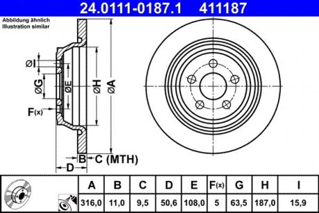 Гальмівний диск ATE 24.0111-0187.1