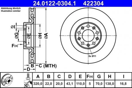 Гальмівний диск ATE 24.0122-0304.1