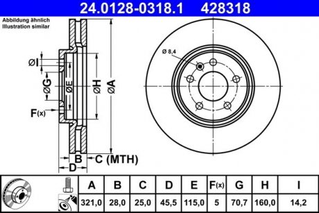 Гальмівний диск ATE 24.0128-0318.1