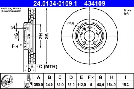 Гальмівний диск ATE 24013401091 (фото 1)