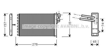 AVA AUDI Радіатор опалення 80 B4 Avant RS2 quattro 94-, A4 B5 1.6 94-, 1.9 95- AVA COOLING AI6156