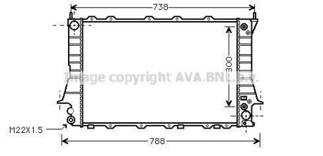 Радіатор AUDI 100/A6 26/8 AT 92-97 (Ava) AVA COOLING AIA2084 (фото 1)