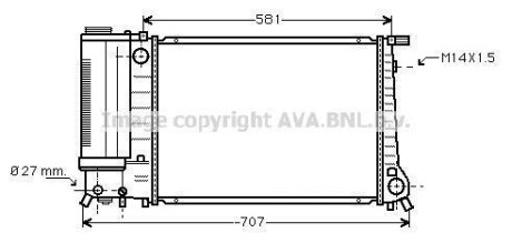 AVA BMW Радіатор охолодження двиг. 5 (E34) AVA COOLING BW2090 (фото 1)