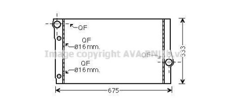 AVA BMW Радіатор охолодження двиг. 5 F10, 6 F13, 7 F01 2.0/3.0d 10- AVA COOLING BW2410