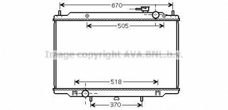 Радиатор охлаждения двигателя NISSAN PICKUP D22-NP300 98+ (AVA) AVA COOLING DN2266