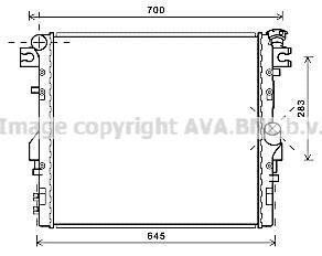 AVA JEEP Радіатор охолодження двиг. WRANGLER III 2.8, 3.6, 3.8 07- AVA COOLING JE2052 (фото 1)