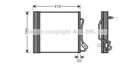 AVA SMART Радіатор кондиціонера (конденсатор) з осушувачем CABRIO, FORTWO, CITY-COUPE AVA COOLING MCA5010D