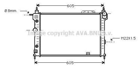 AVA OPEL Радіатор ASTRA 2.0 I 91- AVA COOLING OLA2029 (фото 1)