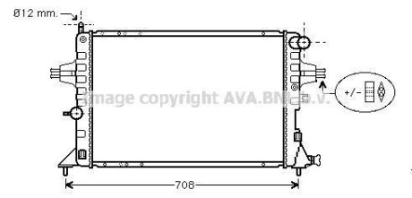 AVA OPEL Радіатор охолодження ASTRA G 2.0-2.2 98- AVA COOLING OLA2293 (фото 1)