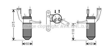 AVA RENAULT Осушувач кондиціонера CLIO II, KANGOO Express 01- AVA COOLING RTD428 (фото 1)