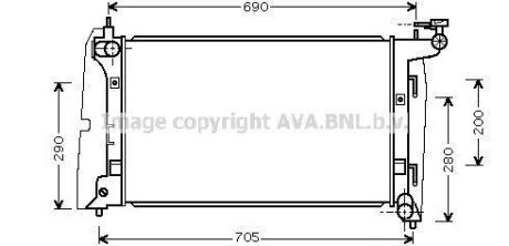 Радіатор охолодження двигуна Toyota Corolla 1,6i 01>07 AVA AVA COOLING TOA2290