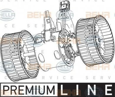Мотор отопителя салона E60/E61/E63/E64 (Premium Line! OE) BEHR 8EW351040-651 (фото 1)