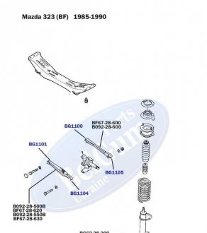Сайлентблок поперечного важеля задньої підвіски внутрішній Mazda 323/626 BELGUM PARTS BG1100 (фото 1)