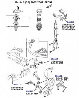 Пильовик для кульової опори, армований Mazda 6 (GG), (GY) 2002-2007 BELGUM PARTS BG1122 (фото 1)