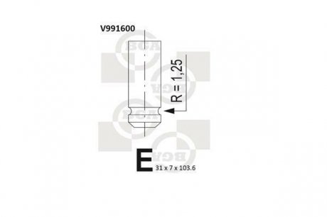 Клапан випускний Daewoo Lanos/Sens 97-05 BGA V991600 (фото 1)