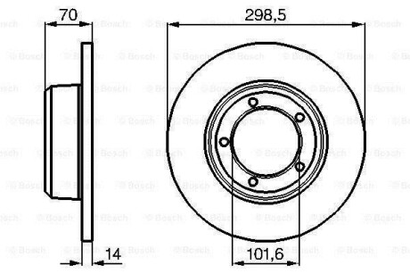 LAND ROVER Диск гальмівний передн. Defender, Discovery, Range Rover 86- BOSCH 0986478827