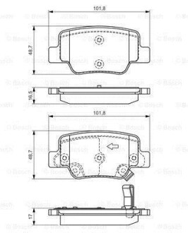 TOYOTA Тормозные колодки задн. VERSO 09- BOSCH 0986494404 (фото 1)