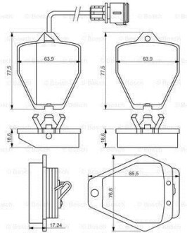 Гальмівні колодки AUDI A8 "F "94-98 BOSCH 0986494436 (фото 1)