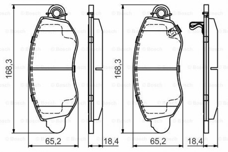 Колодки дискового тормоза BOSCH 0986495443 (фото 1)