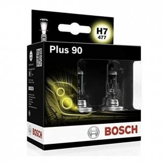 Лампа накаливания H7 12V 55W PX26d plus 90 (компл.) BOSCH 1 987 301 075 (фото 1)