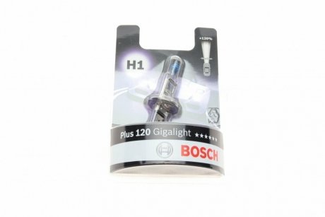 Лампа накаливания H1 12V 55W GigaLight +120 (blister 1шт) ( BOSCH 1 987 301 108