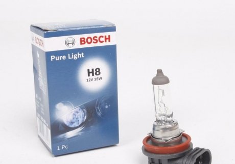 Лампа накаливания H8 12V 35W PGJ19-1 PURE LIGHT BOSCH 1 987 302 081 (фото 1)
