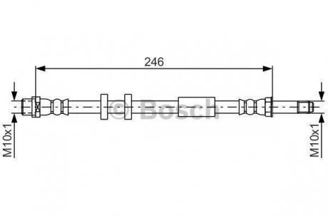 Шланг тормозной зад. AUDI A8 10- BOSCH 1987481714 (фото 1)