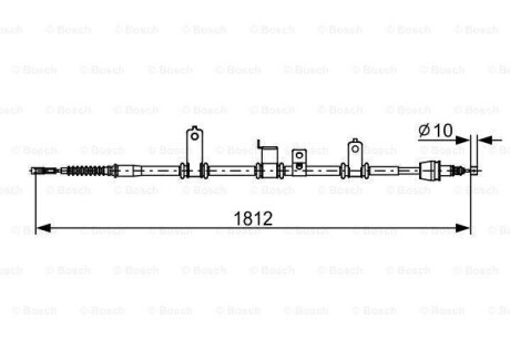 HYUNDAI Трос ручн. гальма прав. Santa Fe II 06- BOSCH 1987482615