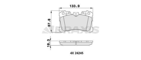 Гальмівні колодки комплект Braxis AA0489