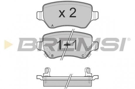 Тормозные колодки зад. Combo 05-/Astra G/H BREMSI BP3027 (фото 1)