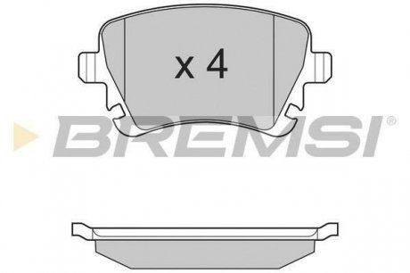 Гальмівні колодки зад Caddy III/Golf V/Audi A4 03- BREMSI BP3130