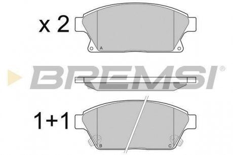Гальмівні колодки перед. Astra J/Zarifa/Chevrolet Cruze 09- BREMSI BP3405 (фото 1)