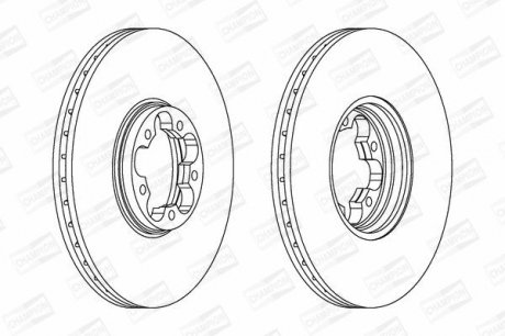 Диск гальмівний передній (кратно 2) Ford Transit (00-06) CHAMPION 562140CH (фото 1)